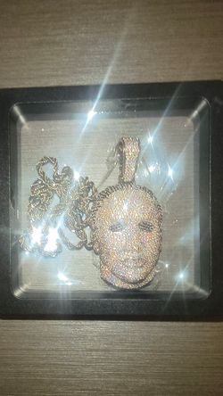 BRAND NEW SILVER TONE ICED OUT MICHAEL MYERS PENDANT WITH ROPE  CHAIN AND CASE
