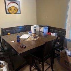 Corner Table With Bench And Chairs