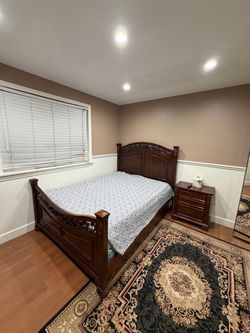 Ashley Furniture  3 PC Wood Queen Bed Frame Set