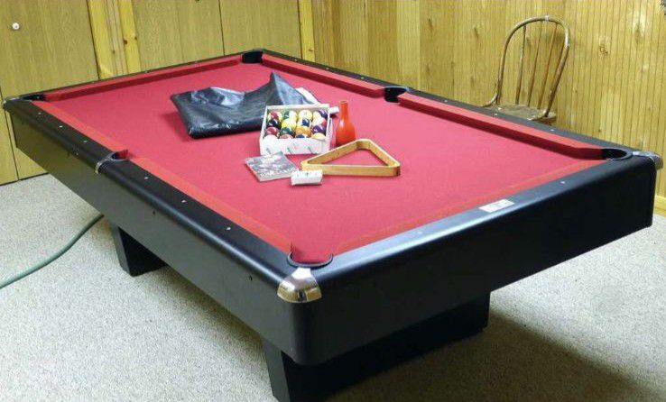 AMF 7 Ft Pool Table Slate Gray Bumpers Unassembled So Ready To Move