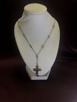Purple Cross Necklace