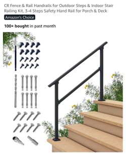 CR Fence & Rail Outdoor Stair Handrail Kit 3-4 Steps