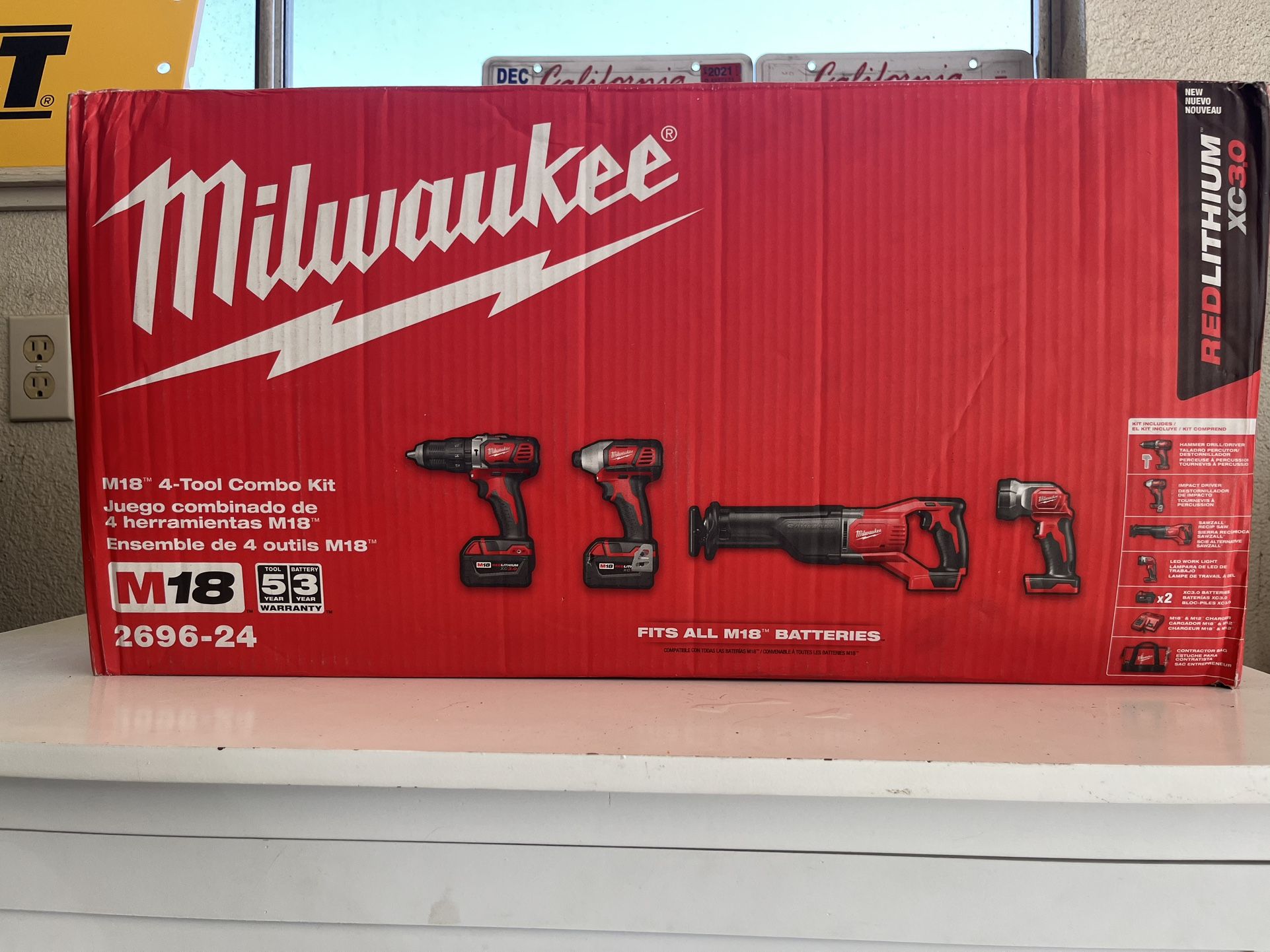 Milwaukee M18 Cordless Brushed 4 Tool Combo Kit