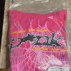 sp5der pink hoodie size m