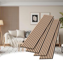 Wood Slat Wall Panels, 4 Pack