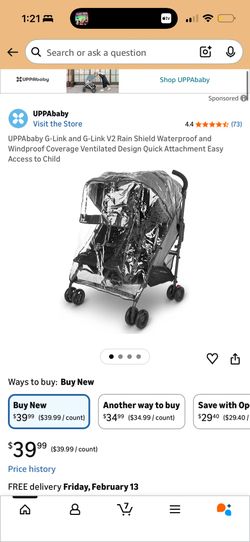 UPPAbaby G-Link and G-Link V2 Rain Shield Waterproof and Windproof Coverage