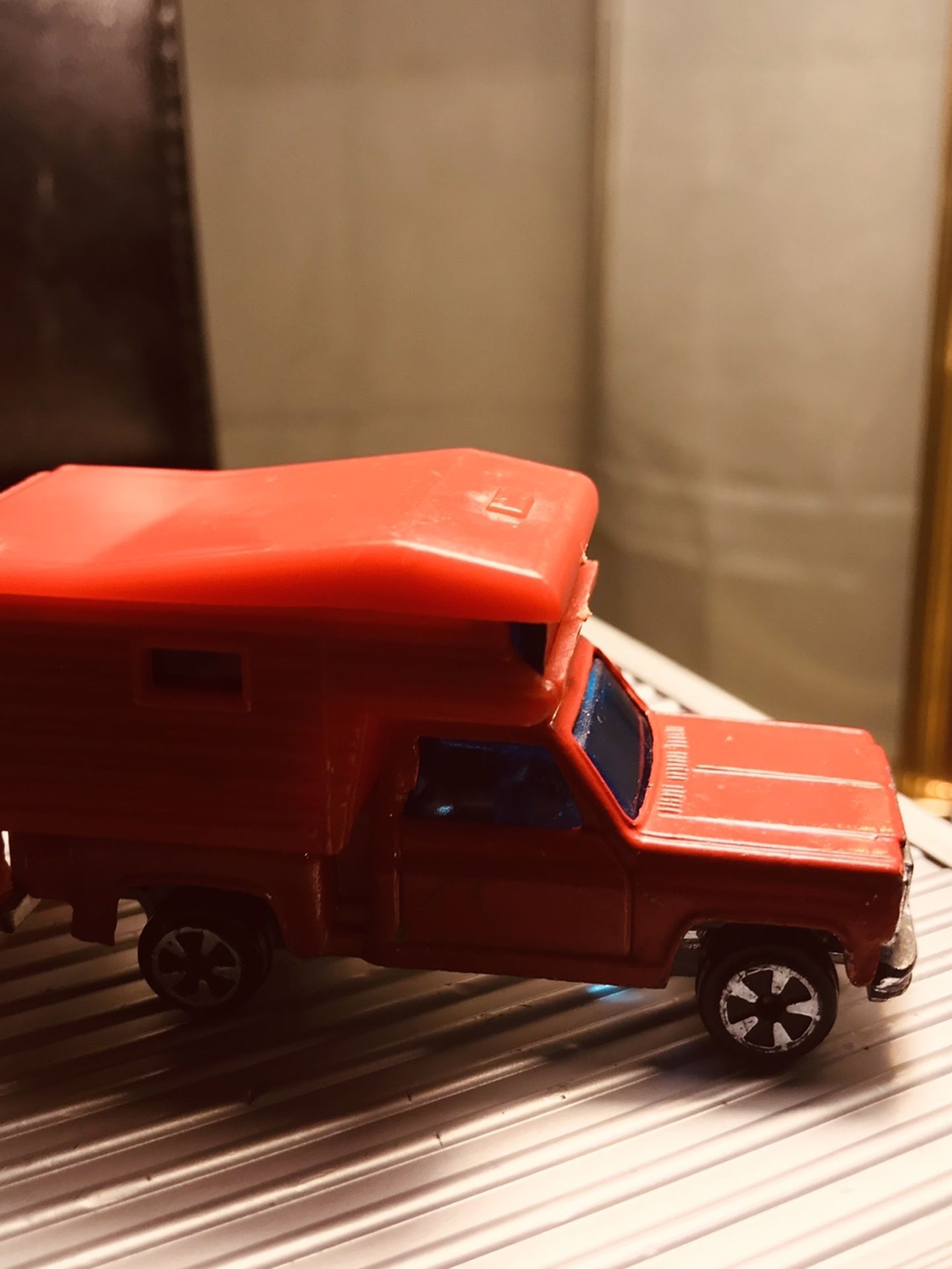 Vintage 3’ Inch 1/64 Scale And Plastic Hong Kong Pickup Camper Toy