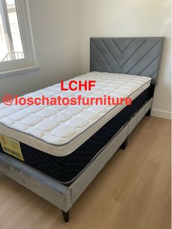 Twin size bed frame with mattress