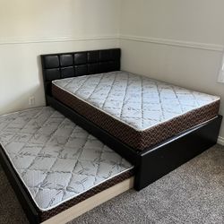 Full Over Twin Trundle Bed With Bamboo Mattress Only 