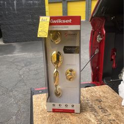 Kwikset Gold Colored Smartkey Front Entry Lockset. See More Photos Regarding Product Information And Cost Savings