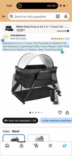 Travel crib