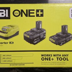 RYOBI 4Ah & 2Ah 18v Lithium Starter Kit