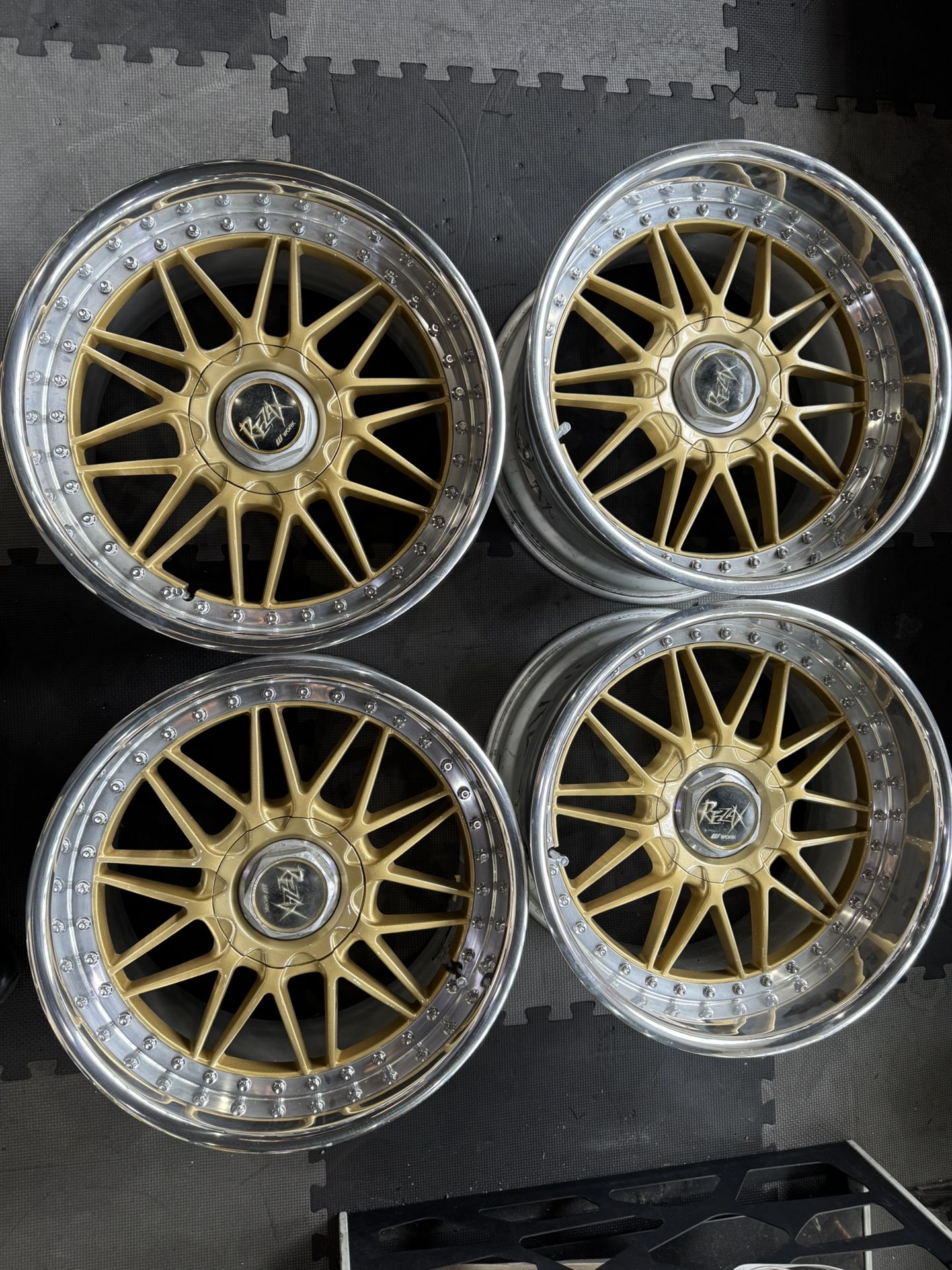 17” Work Rezax Wheels Rims JDM SSR Mesh Rare
