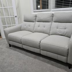 Alpendale Fabric Power Reclining Sofa with Power Headrests