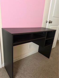 Black desk with storage