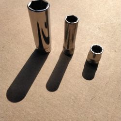 Snap-on  Tools 3/8" Drive - 6 & 12 Point - Chrome Plated SOCKET - MADE IN USA 🇺🇸 - $20.00 for all 3 sockets