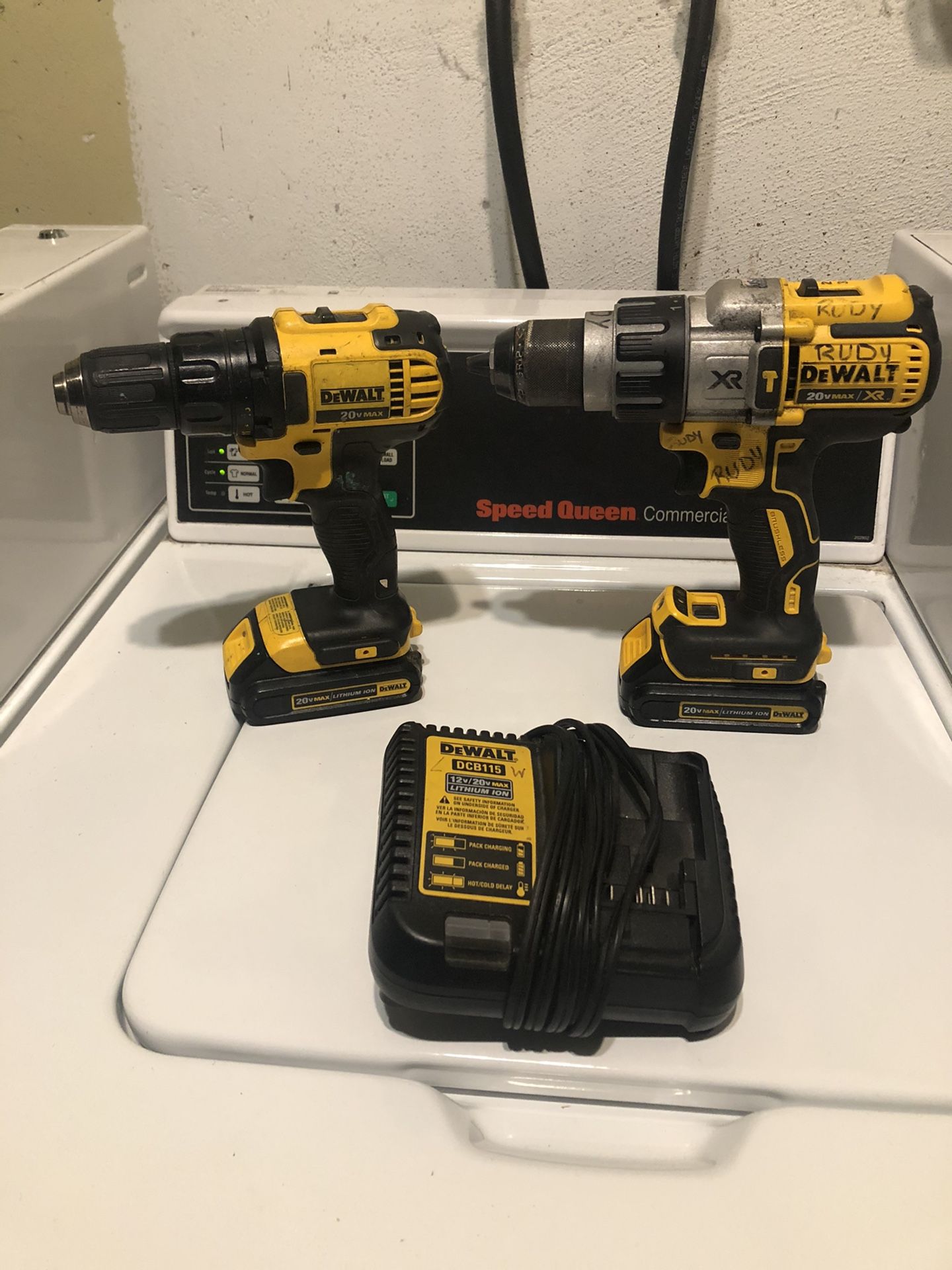 2 drill and hammer drill set