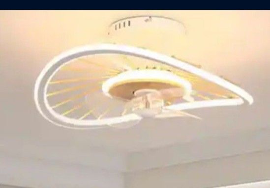 Smart Decorative Ceiling Fan 19.6in. LED, Remote, White