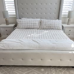 King Size Bed  Frame , Night Stands Amd Matress