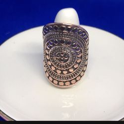Vintage Boho Statements CopperTone  Chic Ring Size 6i