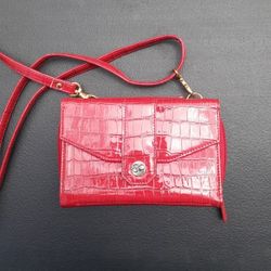 Red Crocodile Clutch Bag