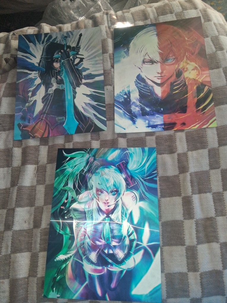 3 Anime Art Pictures Bundle....