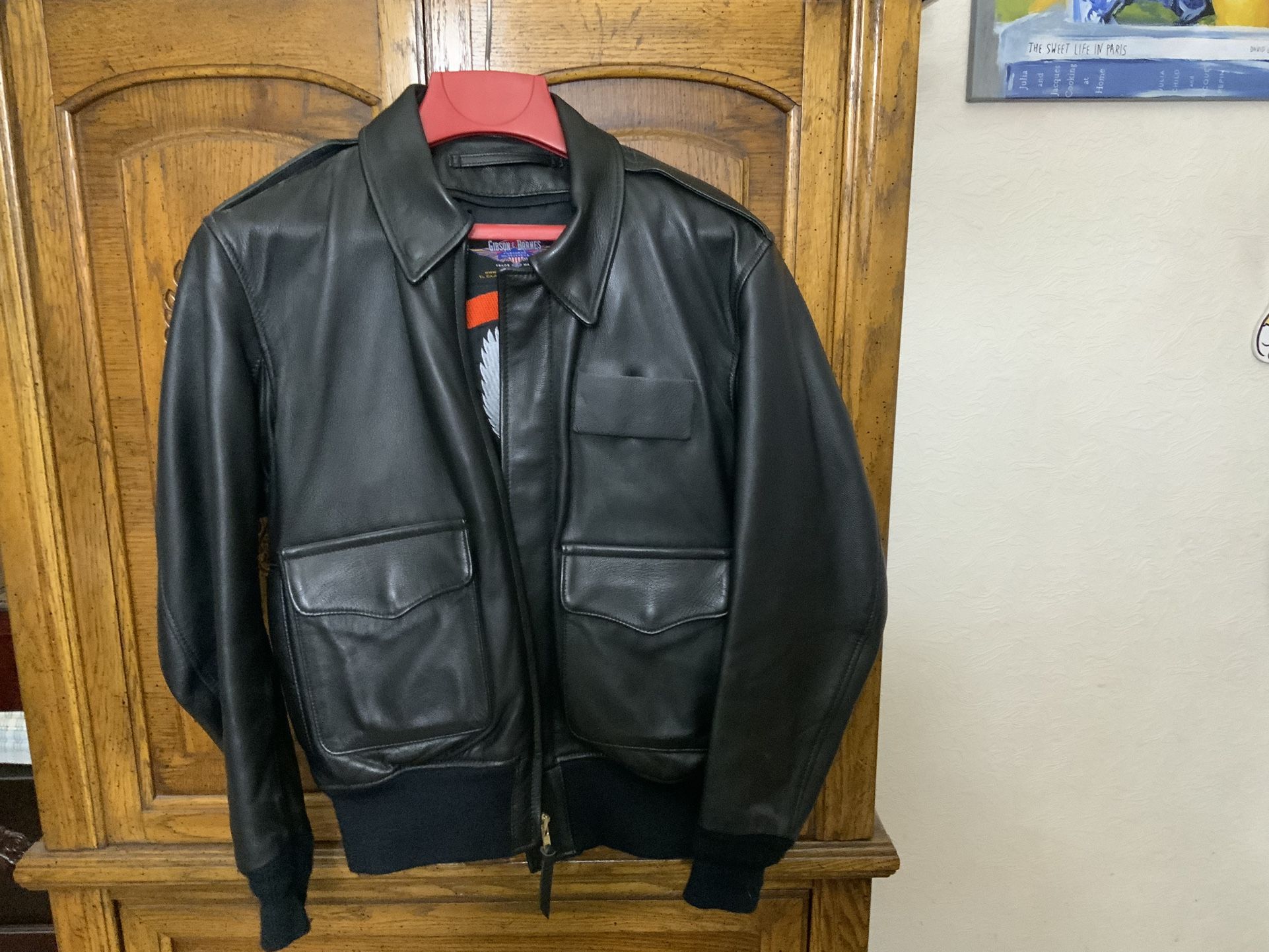 Black Leather Bomber Jacket