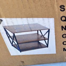 3-Tier Console Table 30inch Industrial Entryway Table with Storage Shelves 