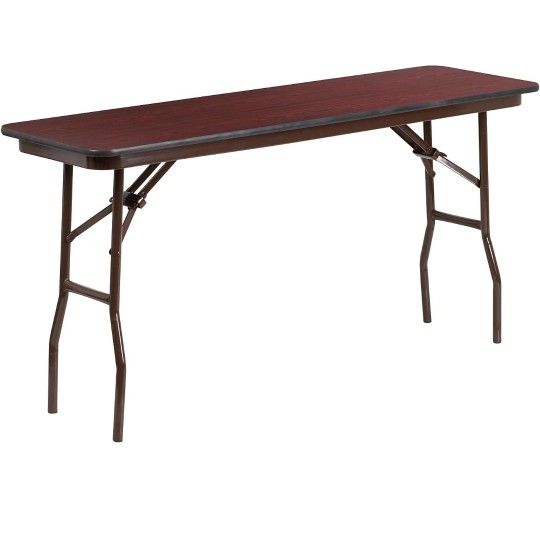 Flash Furniture Frankie Commercial Grade 5-Foot Mahogany Melamine Laminate Folding Training Table