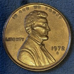 Large 3 Inch Novelty Medal/Coin/Coaster/Paperweight 1972 S Lincoln One Cent