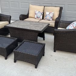 Outdoor Wicker Patio Conversation Furniture Set 