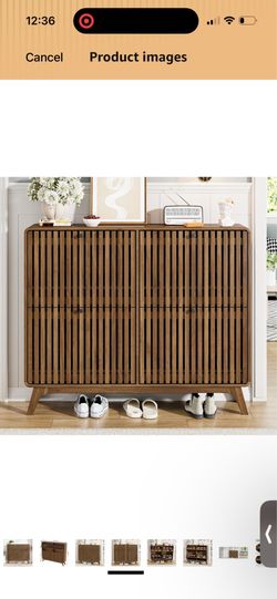 Show cabinet storage like new walnut thin
