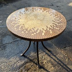 28 in.  Round Tile Top Patio Bistro Table