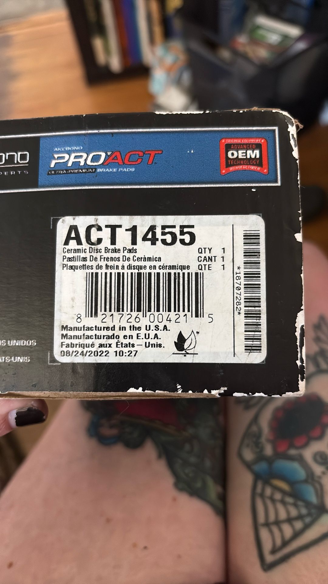 Akebono PROACT ACT1455 Ceramic Disc Brake Pads, Brand New