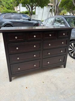 Brown solid wood dresser