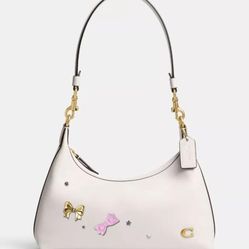 New Coach CW640 Juliet 25 Glove Tanned Leather Shoulder Bag Chalk/m Customized !