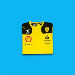 PUMA Scuderia Ferrari Monza 2022 F1 Team Shirt 75th Giallo Yellow Mens Large