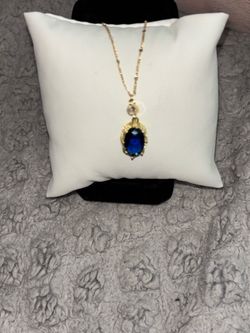14 karat gold, plated, sapphire necklace