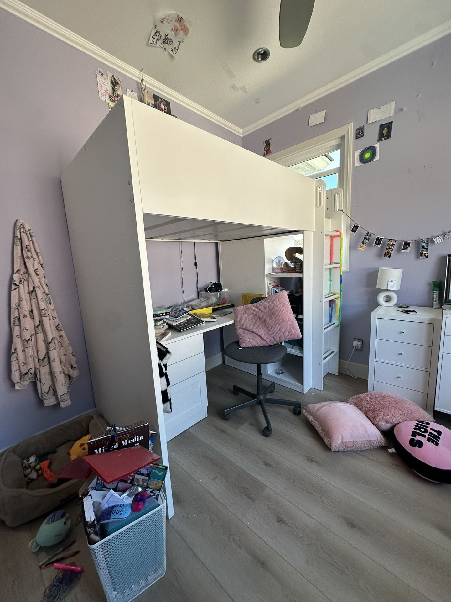 Ikea Bunkbed & Desk (closet/drawers/mattress/chair Included)