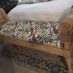Wood Carved Bench (unfinished)