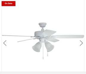 Twist N Click 52 inch White with White/Washed Oak Blades Contractor Fan in 4