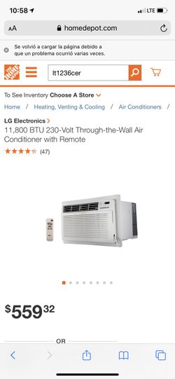 11,800 BTU 230-Volt Through-the-Wall Air Conditioner with Remote