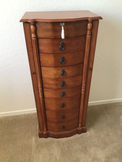 Walnut Jewelry Box Armoire