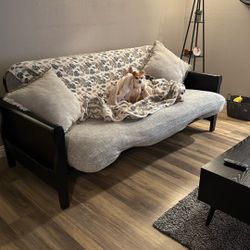 Wood Futon/ New Mattress
