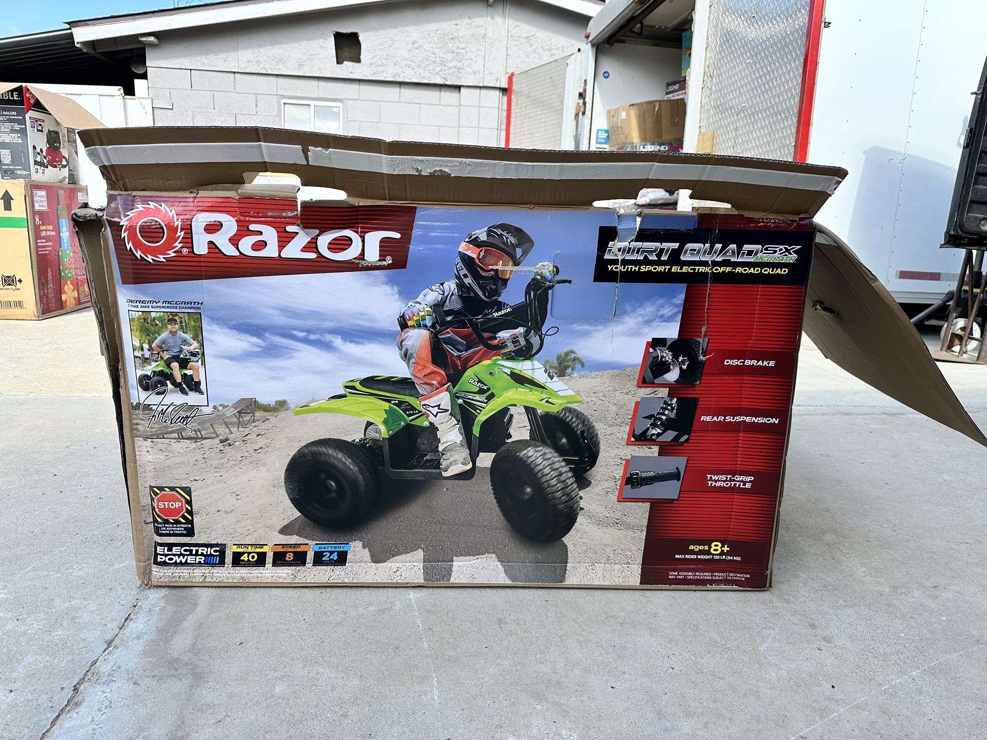 Razor 24V Dirt Quad SX McGrath Powered RideOn Green for Sale in