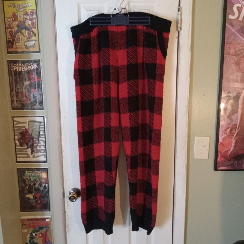 Red & Black Checkered Plaid Pajama Pants