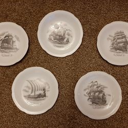 8" Collectible, Hangable "Home Lines" Plates Of Historic Ships