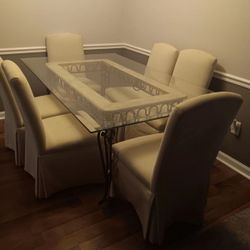 Glass Dining Table 6 Chairs