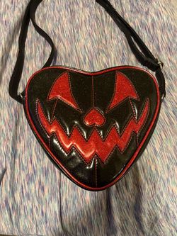 Love, Pain, and Stitches  crossbody bag , glittery red