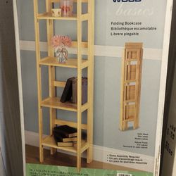 NIB 14”x 12”x52” Winsome Wood 4-Tier Foldable Wooden Shelf, Narrow, Natural Finish - Compare @ 75+